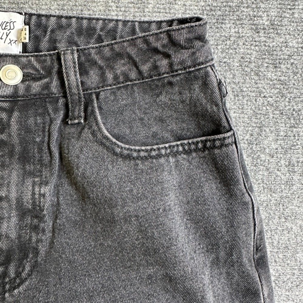 Princess Polly Washed Black High Waisted Cotton Denim Jeans US 4 RN 139867 - Picture 7 of 13